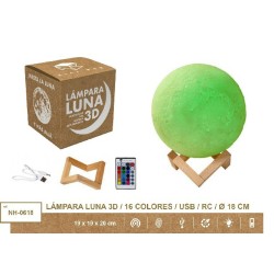 MOON LIGHT 18 CMS,16 COLORES R/C USB DIAMETRO 18 cm