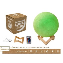 MOON LIGHT 20 CMS,16 COLORES R/C USB DIAMETRO 20 cm